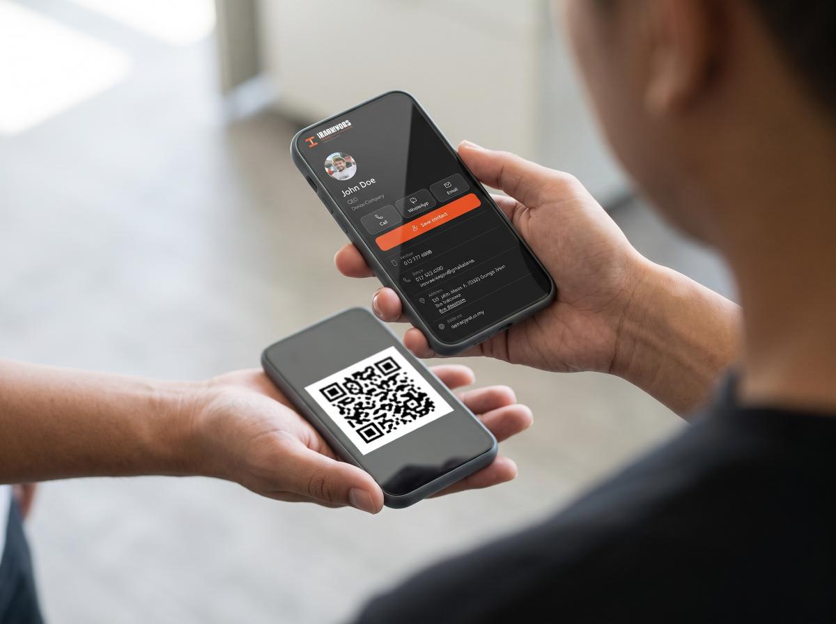 A ur.my digital business card filling a phone screen